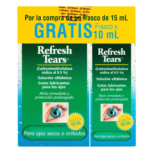 Refresh Tears Solución Oftálmica 0.5% 15 ml + 10 ml