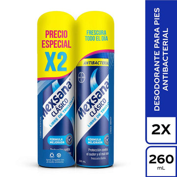 Desodorante Mexsana Clásico Spray x 260 ml - Antitranspirante antibacterial para pies