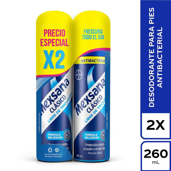 Desodorante Mexsana Clásico Spray x 260 ml - Antitranspirante antibacterial para pies
