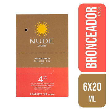 Bronceador Nude Bronze Gel 6 Sobres 20ml — Prebel