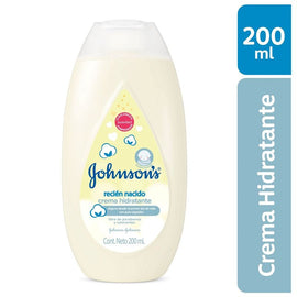 Crema Hidratante Johnson's Baby Recién Nacido 200 ml - frasco blanco con tapa rosada