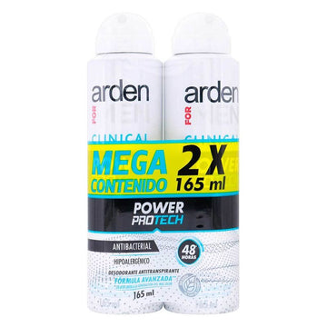 Desodorante Arden For Men Clinical Power Protech Aerosol 165 ml pack x 2 unidades