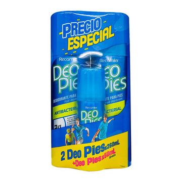 Combo Deo Pies Antibacterial Spray Recamier 2 x 260 ml + 50 ml desodorante para pies