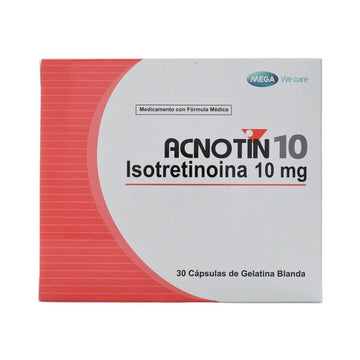 Acnotin 10 mg isotretinoína 30 cápsulas blandas — Mega Lifesciences