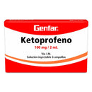 Ketoprofeno 100mg/2ml 6 Ampollas — Genfar