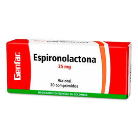 Espironolactona 25mg 20 tabletas — Genfar