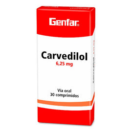 Carvedilol 6.25mg 30 Tabletas — Genfar