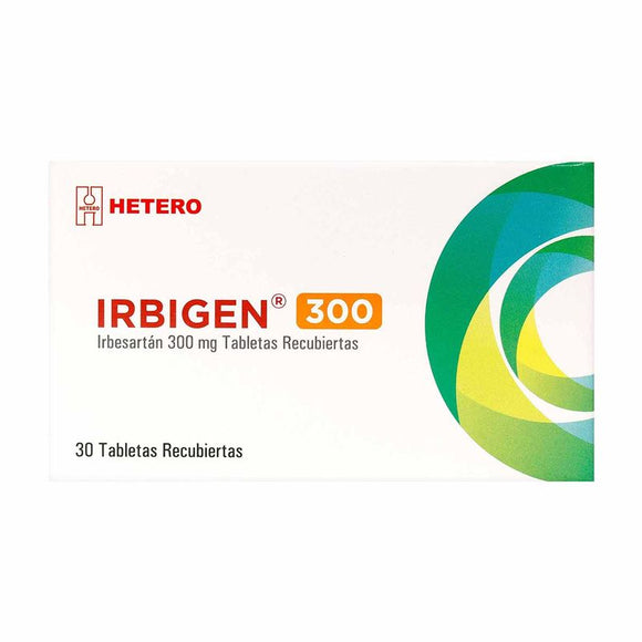 Irbigen Irbesartán 300mg 30 tabletas — Hetero Labs