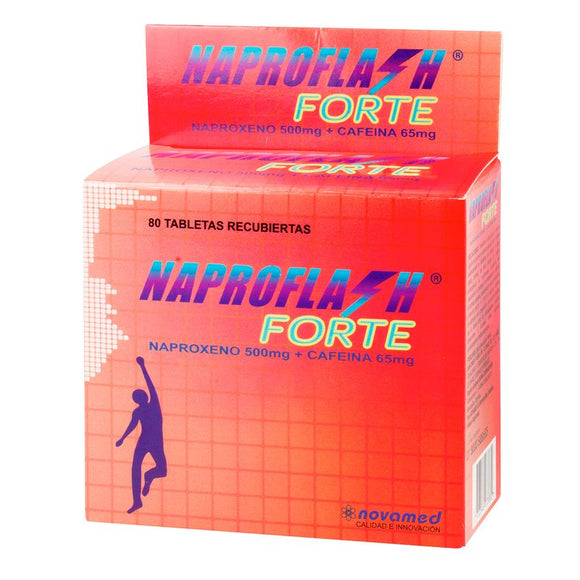 Naproflash Forte naproxeno 500mg cafeína 65mg 80 tabletas — Novamed