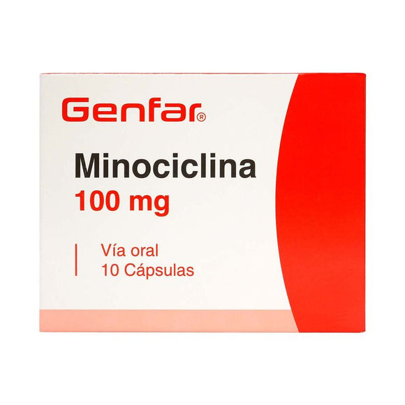 Minociclina 100mg 10 Tabletas — Genfar