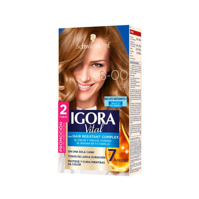 Tinte Igora Vital 8-00 Rubio Claro kit doble tubo — Schwarzkopf
