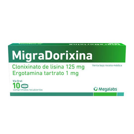 Migra Dorixina clonixinato de lisina 125mg ergotamina 1mg 10 comprimidos — Megalabs Colombia