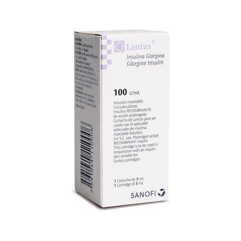 Lantus Insulina Glargina 100 U/ml Caja x 1 Cartucho x 3 ml