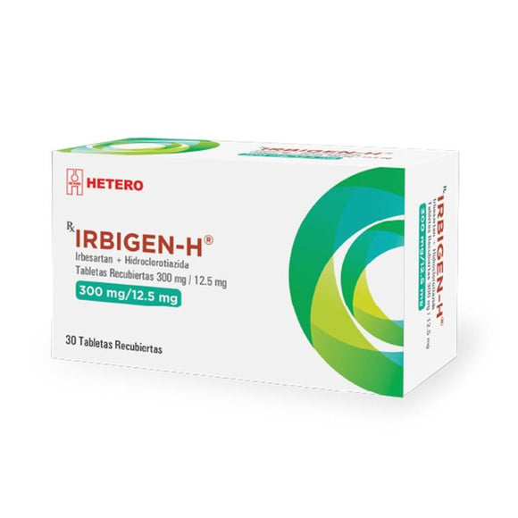 Irbigen-H 300 mg / 12.5 mg 30 Tabletas Recubiertas — Hetero