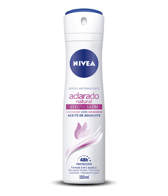 Desodorante Nivea Spray Aclarado Efecto Satín 150 ml aerosol antitranspirante