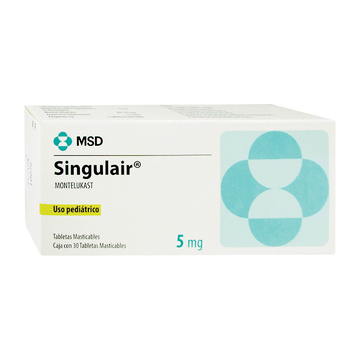 Singulair montelukast 5 mg caja con 30 tabletas masticables — MSD