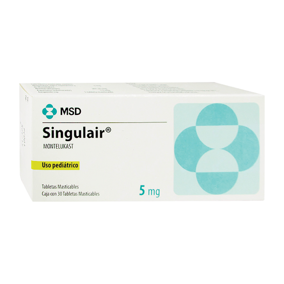 Singulair montelukast 5 mg caja con 30 tabletas masticables — MSD
