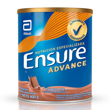 Ensure Advance Chocolate 400 g - Suplemento nutricional completo Abbott con HMB y 32 nutrientes