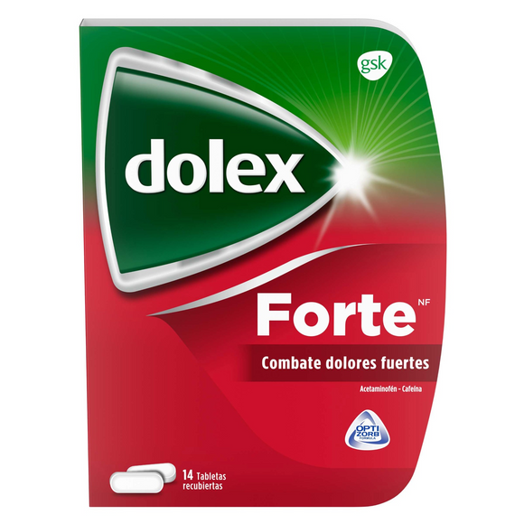 Dolex Forte acetaminofén 500mg cafeína 65mg 14 tabletas — Haleon