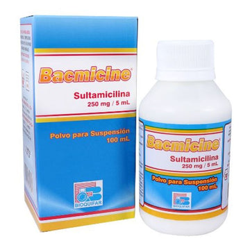 Bacmicine sultamicilina 250 mg/5 ml suspensión 100 ml — Bioquifar