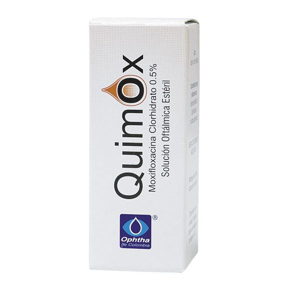 Quimox solución oftálmica moxifloxacino 0,5% frasco x 5mL — Especialidades Oftalmológicas