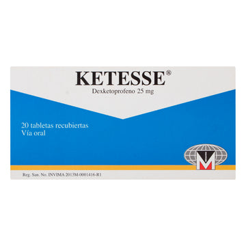 Ketesse 25mg dexketoprofeno 20 comprimidos — Menarini