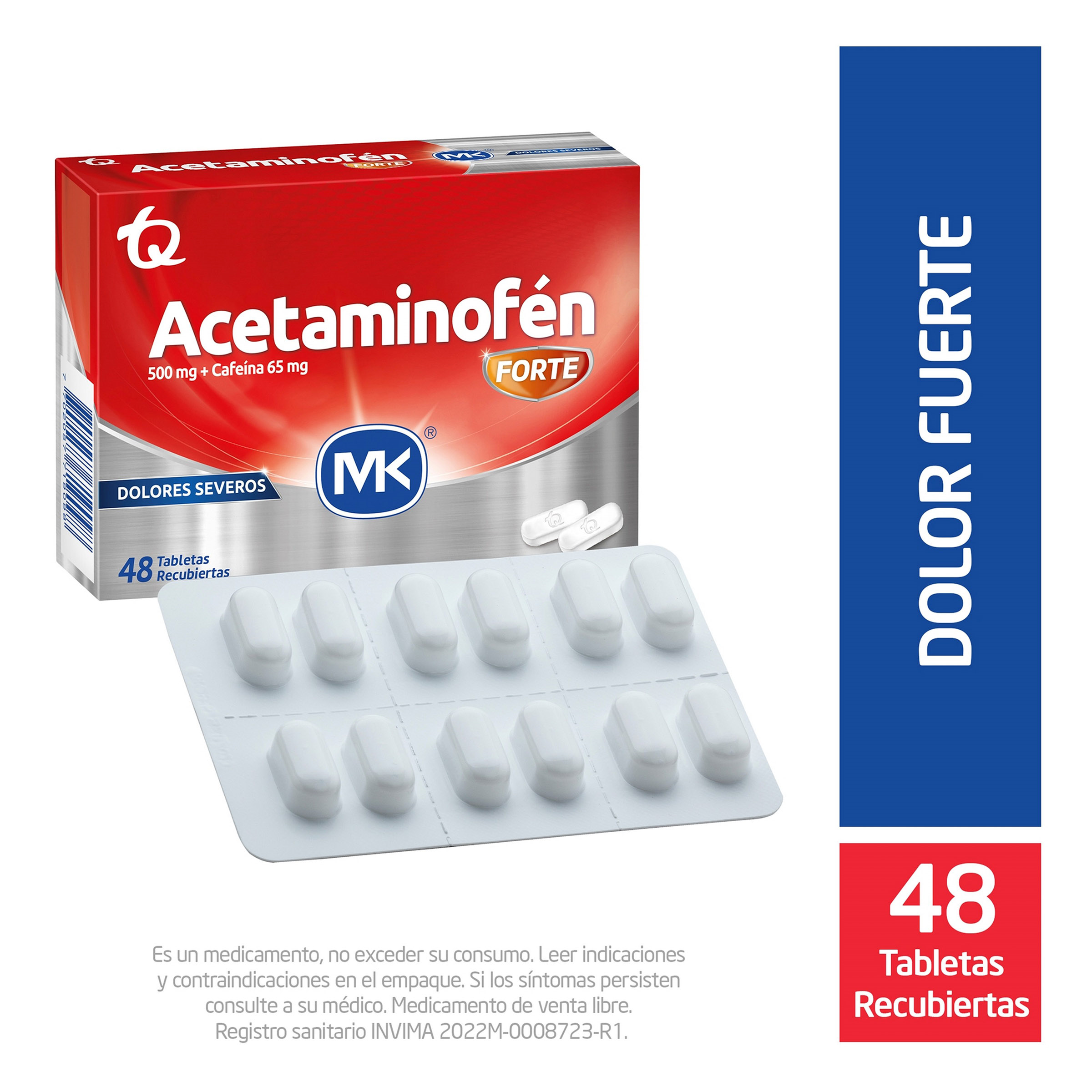 (F) ACETAMINOFEN 500 MG FORTE 48 TABLETAS MK - 4 UNIDADES