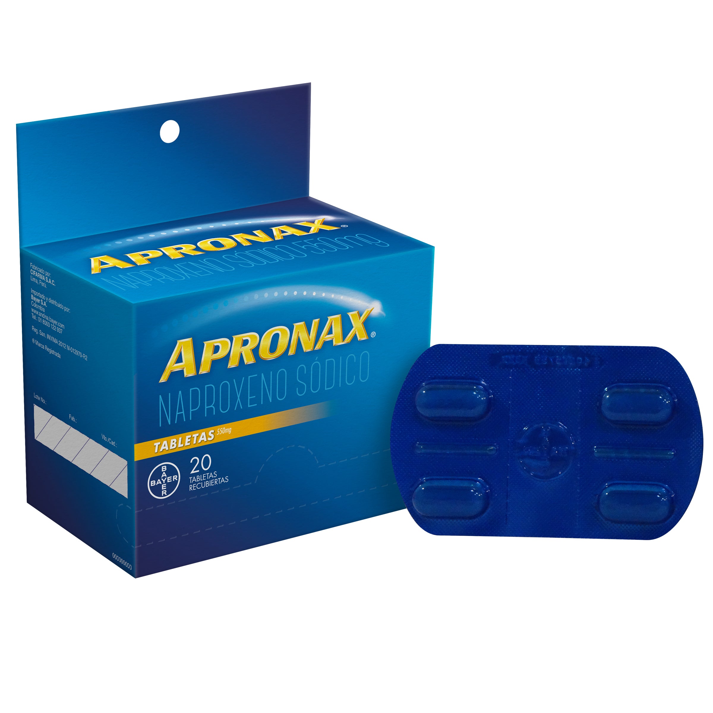 (F) APRONAX 550 MG 20 TABLETAS - 4 UNIDADES