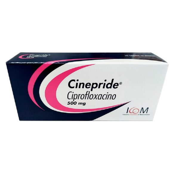 Cinepride ciprofloxacino 500mg 10 tabletas recubiertas — ICOM Pharma