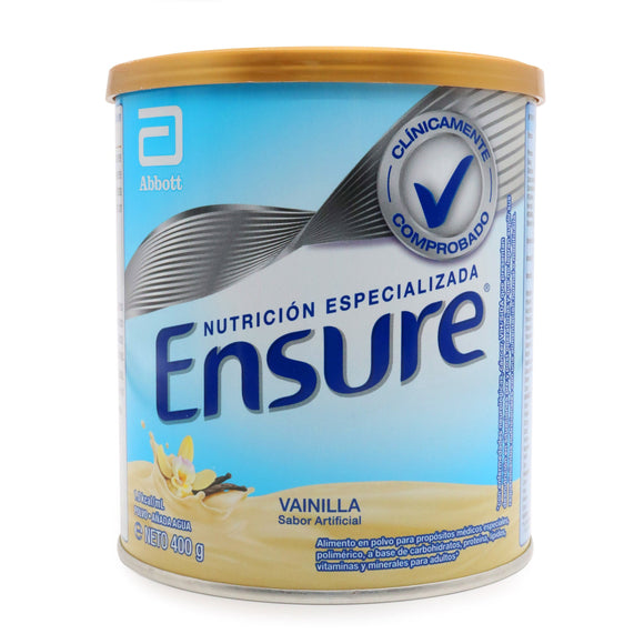 Ensure Polvo Vainilla FOS 400 g - Suplemento nutricional completo Abbott con prebióticos FOS