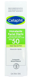 Cetaphil Crema Hidratante FPS 50 50 gr - protección solar piel sensible