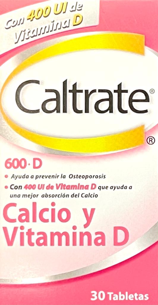 Caltrate D 600 mg 400 UI 30 Tabletas - Suplemento de calcio y vitamina D3 Haleon