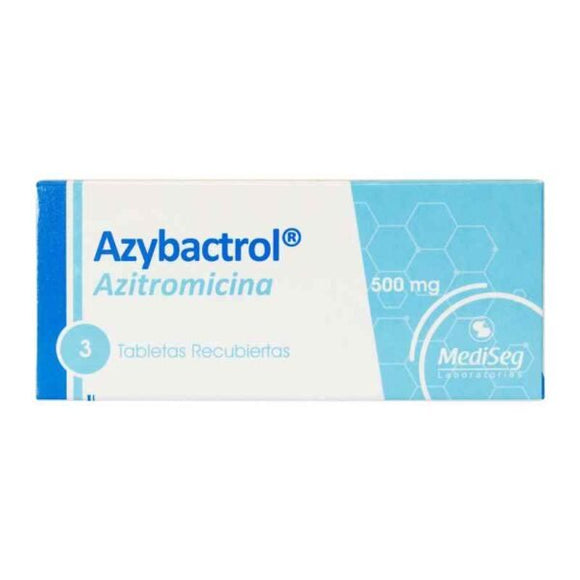 Azybactrol azitromicina 500 mg 3 tabletas — Mediseg Laboratories