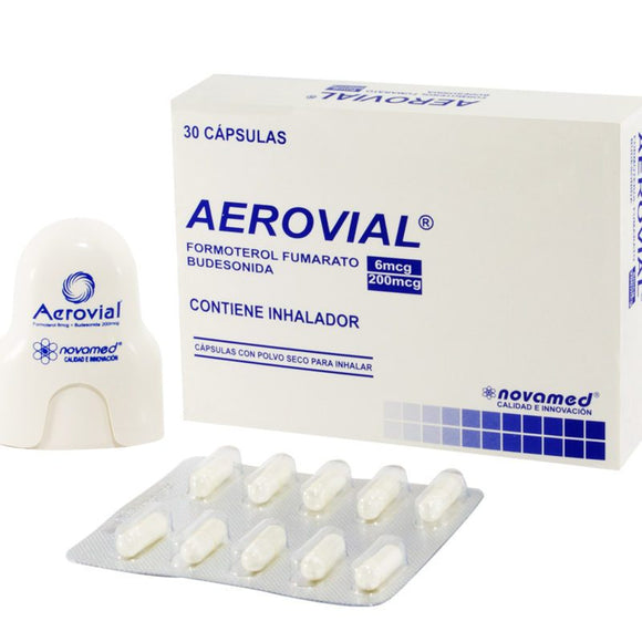 Aerovial budesonida 200mcg + formoterol 6mcg 30 cápsulas sin inhalador — Novamed