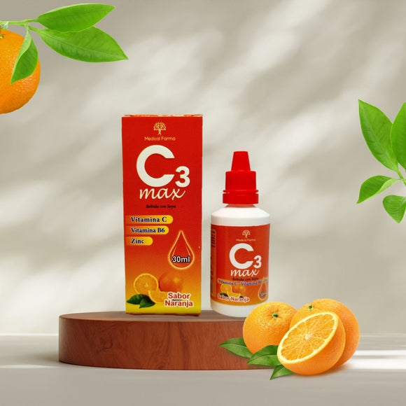 C3 Max Vitamina C + B6 + Zinc Gotas 30 ml Medical Farma - Frasco gotero suplemento dietario