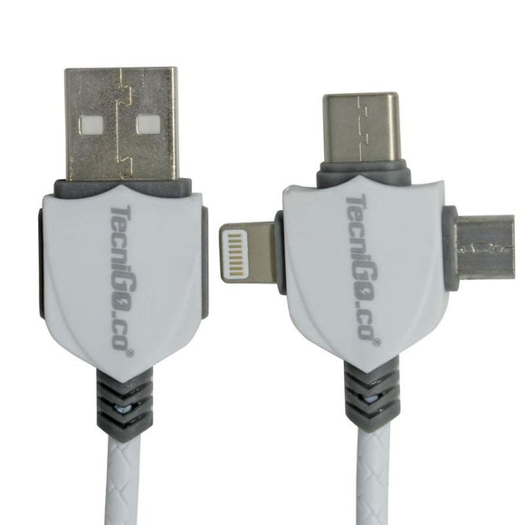Cable tres puntas carga rápida — Tecnigo