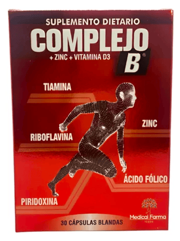 Complejo B+Zinc+Vitamina D3 30 Cápsulas Blandas — Medical Farma