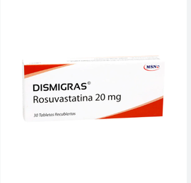 Dismigras 20 mg Rosuvastatina 30 Tabletas