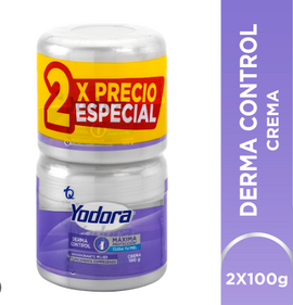 2 DESODORANTE YODORA CREMA CONTROL TOTAL 100GR M - Uno A Droguerias