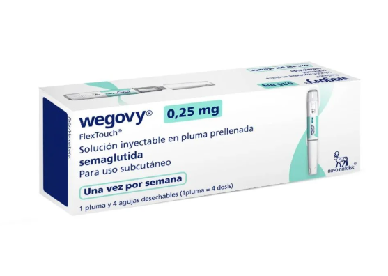 Wegovy semaglutida 0.25mg pluma precargada 1.5ml + 4 agujas — Novo Nordisk