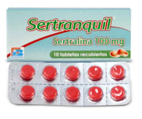 Sertranquil Sertralina 100 mg 10 Tabletas antidepresivo