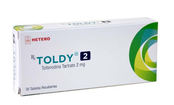 Toldy 2 mg (Tolterodina) 30 Tabletas — Hetero