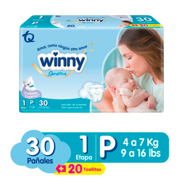 Pañal Winny Sensitive Etapa 1 30 Unidades