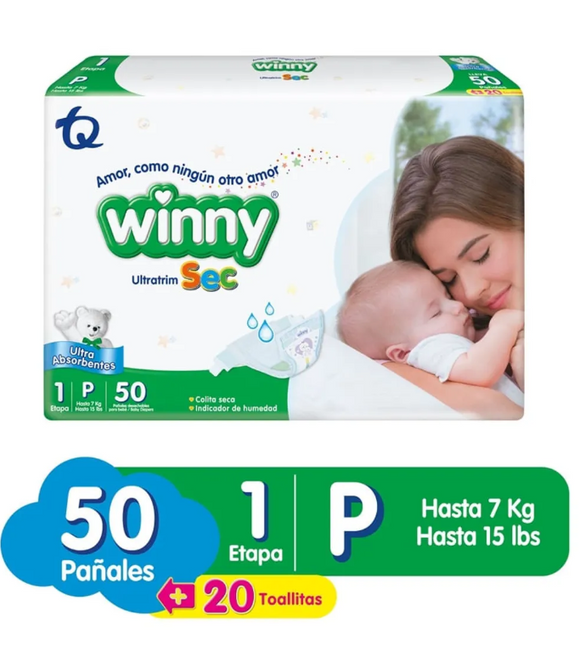 Pañal Winny Ultratrim Sec Etapa 1  50 unidades