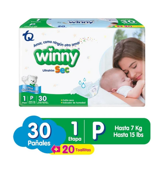 Pañal Winny Ultratrim Sec Etapa 1  30 unidades