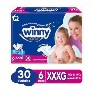 Pañal Winny Ultratrim Gold Etapa 6 30 unidades