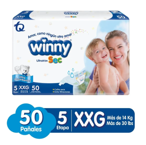 Pañal Winny Ultratrim Sec Etapa 5   50 unidades