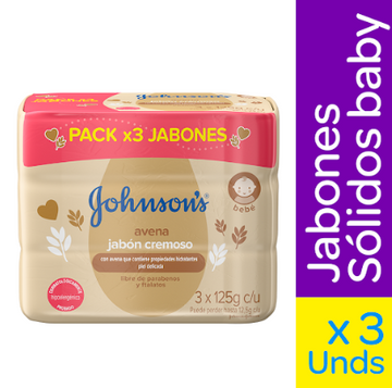 Jabón Johnson's Baby Avena 110 g — Pack x3