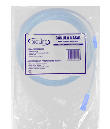 Cánula Nasal para Oxígeno Adulto 7 Metros — Biolife