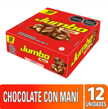 Chocolatina Jumbo Maní Mediana 35 gr 12 Unidades